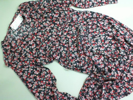Women's dress, with buttons, black with flowers, long sleeves UniQlo