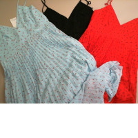 Set of 3 summer dresses, tulle, black, blue, red, size M