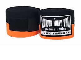 set of Boonjun Muay Thai  black&orange (2pcs/set)