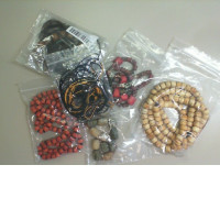 Set of 6 stone beads on a cord