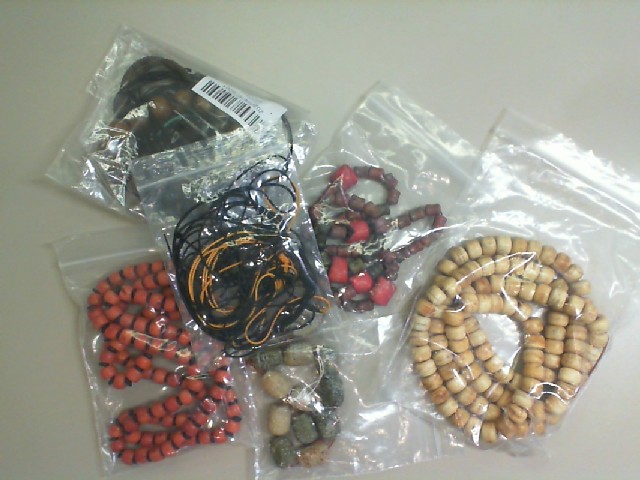 Set of 6 stone beads on a cord Set of 6 stone beads on a cord