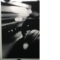 Grey street with light poster