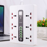 Power socket 6 plugs USB