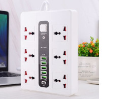 Power socket 6 plugs USB