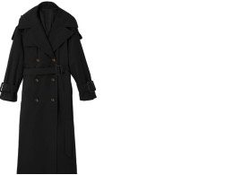 Women's Oversized Long Trench Coat Black Women's Oversized Long Trench Coat Black