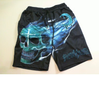 Sports shorts with blue skull