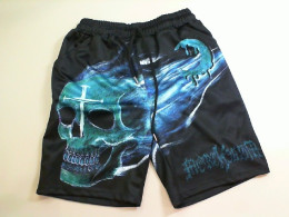 Sports shorts with blue skull