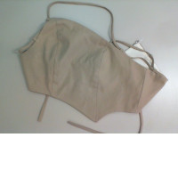 Women's short top, beige, with ties