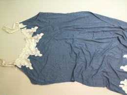 Women's blue pajamas with lace