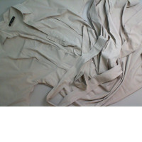 Long beige dress with buttons and belt Long beige dress with buttons and belt