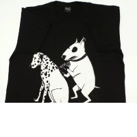 Black shirt with white stripes size L