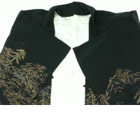 Black coat with gold pattern oversize