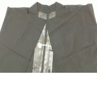 Black coat with floral pattern oversize 