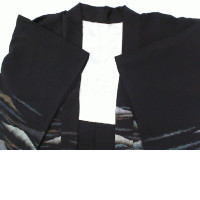 black coat with mountain pattern oversize 