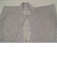 white coat with blue stripes oversize 