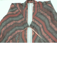 gray coat with cream stripes oversize 