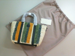 Rattan wicker bag, colored, in case