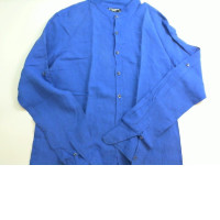 Blue button-down shirt, cotton