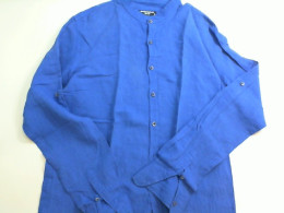 Blue button-down shirt, cotton