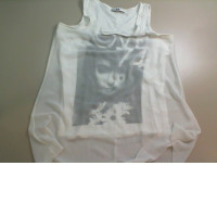 Women's top white with chiffon