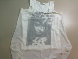 Women's top white with chiffon