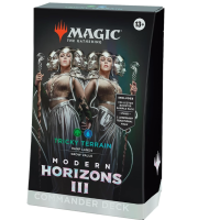 Card game Magic: The Gathering Modern Horizons 3 Commander Deck - Tricky Terrain (100-Card Deck, 2-Card Collector Booster Sample Pack + Accessories)