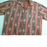 Men's shirt with short sleeves, button-down, ornament