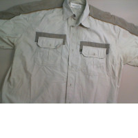 Men's shirt, beige, short sleeves