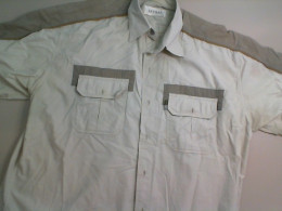 Men's shirt, beige, short sleeves