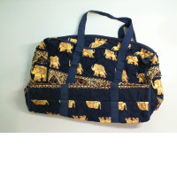 Fabric bag with elephants