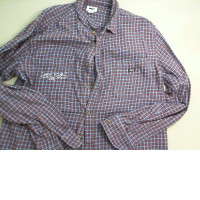 Long sleeve shirt, warm, red-blue color