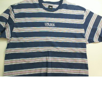 Warm men's T-shirt blue with stripes
