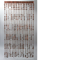 Curtain made of wooden beads on the doorway