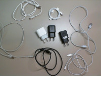 Set of 6 wires for charging devices + 3 adapters