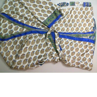 Light robe, short, with a belt