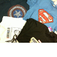 Set of 4 T-shirts, 2 blue+1 white+1 black, Marvel