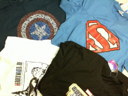 Set of 4 T-shirts, 2 blue+1 white+1 black, Marvel