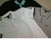 Set of 3 men's polos, grey, white, blue BOSS