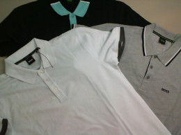 Set of 3 men's polos, grey, white, blue BOSS
