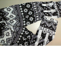 Summer trousers, black with white pattern Summer trousers, black with white pattern