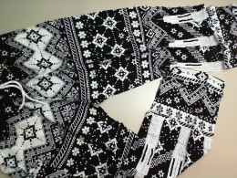 Summer trousers, black with white pattern