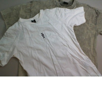 Set of 2 T-shirts, white + green Set of 2 T-shirts, white + green