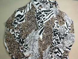 Long sleeve button down shirt, leopard, chiffon