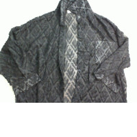 Long sleeve shirt, button down, black, chiffon