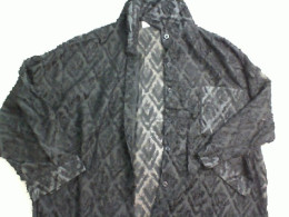 Long sleeve shirt, button down, black, chiffon