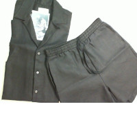 Cotton suit, black, short sleeve shirt+shorts