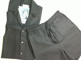 Cotton suit, black, short sleeve shirt+shorts