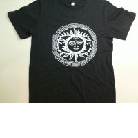 Black T-shirt with white design