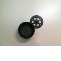 Small iron vase with lid, decor