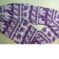 Light trousers, with elephant pattern